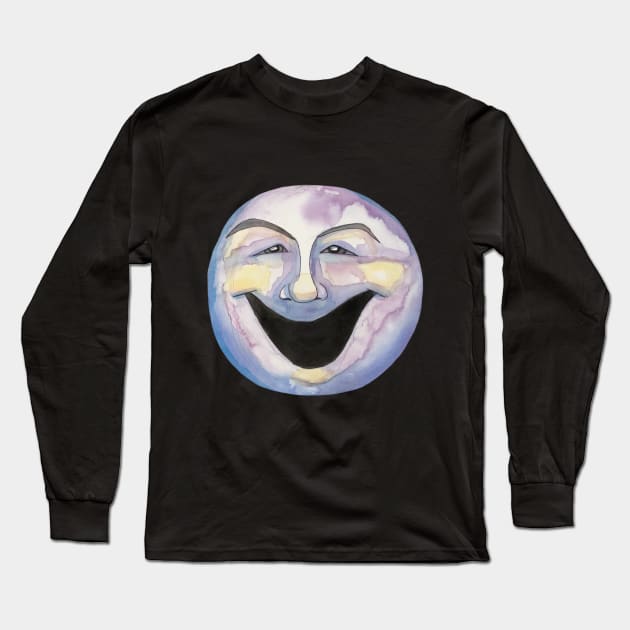 Laughing Moon Long Sleeve T-Shirt by Rachel Kenaston